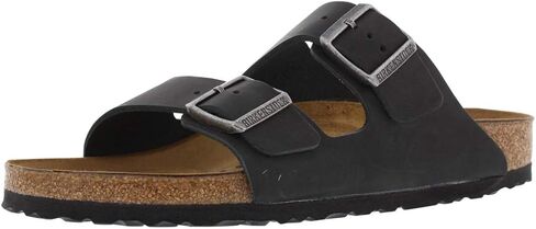 Birkenstock Unisex Arizona Sandal,Black Oiled Leather,41 M EU in Kuwait