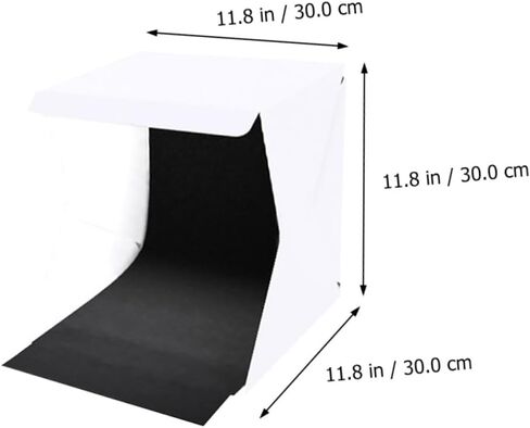 Veemoon Portable 30cm LED Light Tent Photo Box with Black and White Backdrops, Foldable Photography Light Box for Product Photography and Studio Shooting in Kuwait
