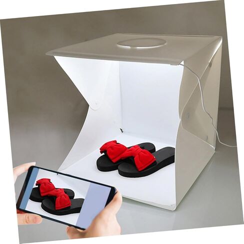 Veemoon Portable 30cm LED Light Tent Photo Box with Black and White Backdrops, Foldable Photography Light Box for Product Photography and Studio Shooting in Kuwait