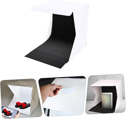 Veemoon Portable 30cm LED Light Tent Photo Box with Black and White Backdrops, Foldable Photography Light Box for Product Photography and Studio Shooting in Kuwait