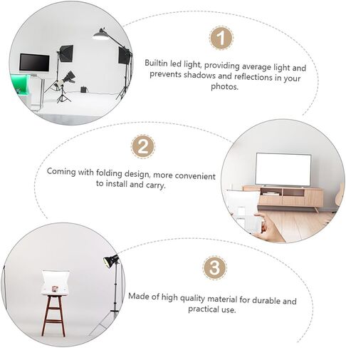 40cm Portable Mini Photography Light Box Tent with Adjustable LED Lighting, Folding Shooting Cube with 6 Color Backdrops for Product Photography in Kuwait