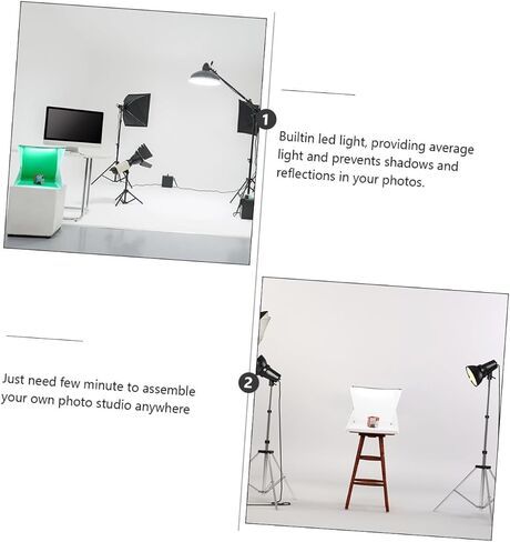 40cm Portable Mini Photography Light Box Tent with Adjustable LED Lighting, Folding Shooting Cube with 6 Color Backdrops for Product Photography in Kuwait