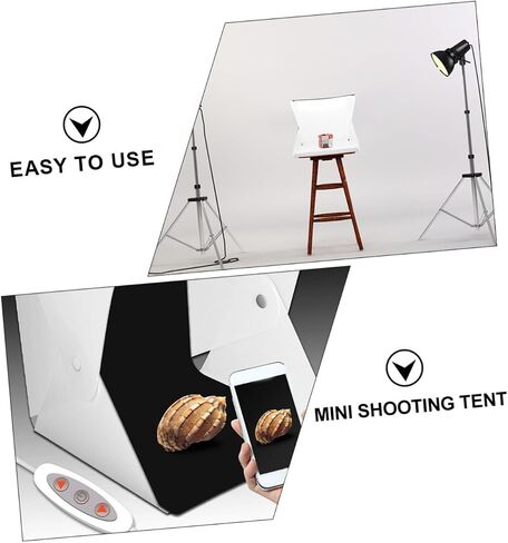 40cm Portable Mini Photography Light Box Tent with Adjustable LED Lighting, Folding Shooting Cube with 6 Color Backdrops for Product Photography in Kuwait