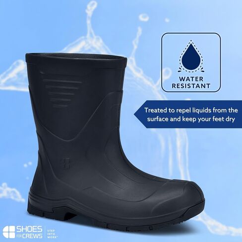Shoes for Crews Bullfrog II Unisex Soft Toe Work Boot, Non-Slip, EH-Rated | Easy to clean & liquid-resistant with ladder grab & ASTM certification, slip-resistant for food processing & sanitation in Kuwait