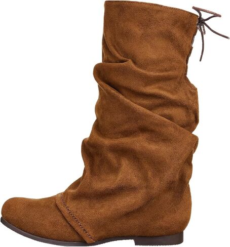 MissHeel Hidden Wegde Heel Slouchy Boots Lace Up Mid Calf Booties in Kuwait