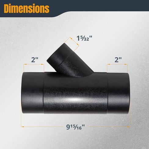 POWERTEC 70190V 4-Inch by 2-1/2-Inch Y-Fitting Dust Collection Hose Connector, 1 PK in Kuwait