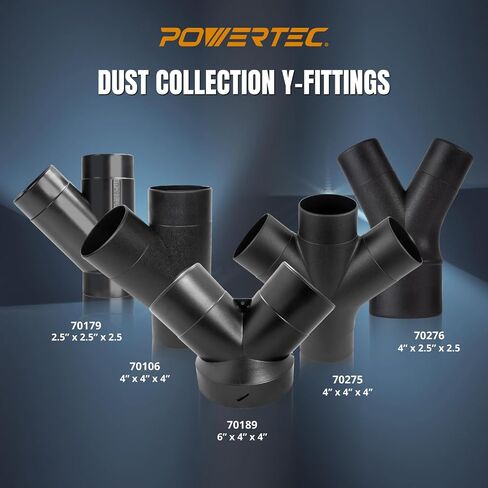POWERTEC 70190V 4-Inch by 2-1/2-Inch Y-Fitting Dust Collection Hose Connector, 1 PK in Kuwait