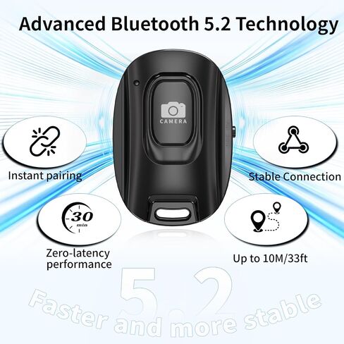 Bluetooth Camera Remote Shutter for iPhone and Android Smartphones, Rechargeable Wireless Phone Remote Control,Selfie Button for Photos and Videos, Charging Cable Included (2 Pack) in Kuwait