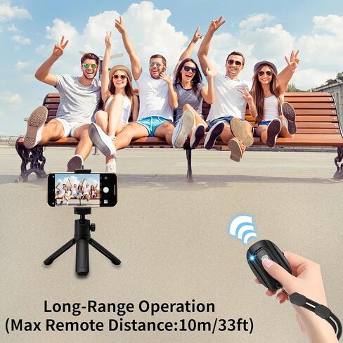 Bluetooth Camera Remote Shutter for iPhone and Android Smartphones, Rechargeable Wireless Phone Remote Control,Selfie Button for Photos and Videos, Charging Cable Included (2 Pack) in Kuwait