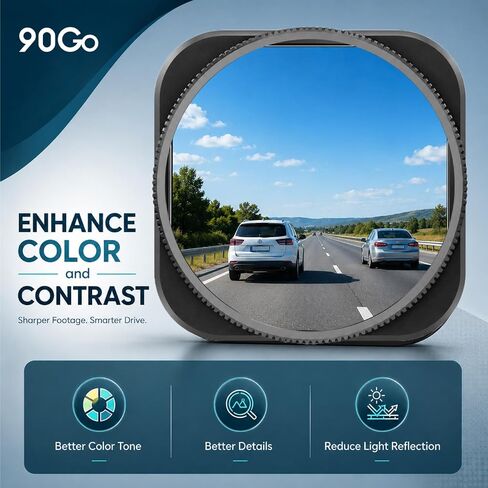 CPL Filter Compatible with TERUNSOUL D016 Dash Cam | Circular Polarizing Lens Filter for Front Camera, Anti-Glare Polarizer, Reduce Reflections, Multi-Coated HD Optical Glass in Kuwait