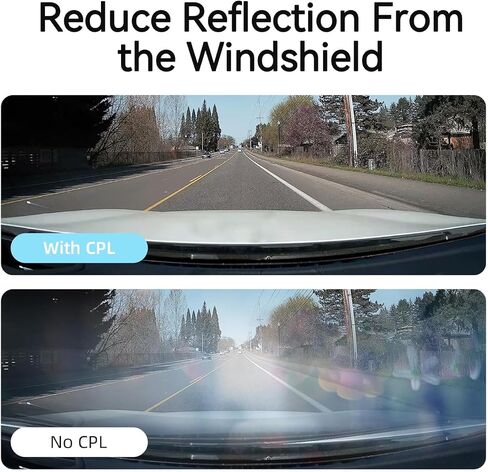 CPL Filter Compatible with TERUNSOUL D016 Dash Cam | Circular Polarizing Lens Filter for Front Camera, Anti-Glare Polarizer, Reduce Reflections, Multi-Coated HD Optical Glass in Kuwait