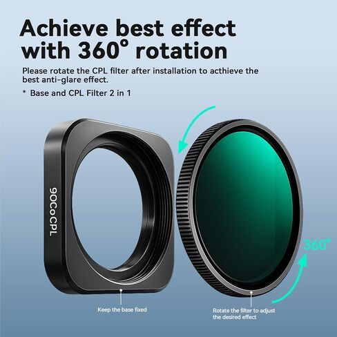 CPL Filter Compatible with TERUNSOUL D016 Dash Cam | Circular Polarizing Lens Filter for Front Camera, Anti-Glare Polarizer, Reduce Reflections, Multi-Coated HD Optical Glass in Kuwait