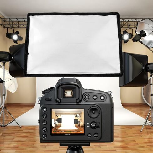 VALICLUD Portable Camera Flash Made of Reflector Fabric and Iron Softbox Diffuser Easy to Install and Simple to Operate for Top Flash Light for Photography Lighting in Kuwait