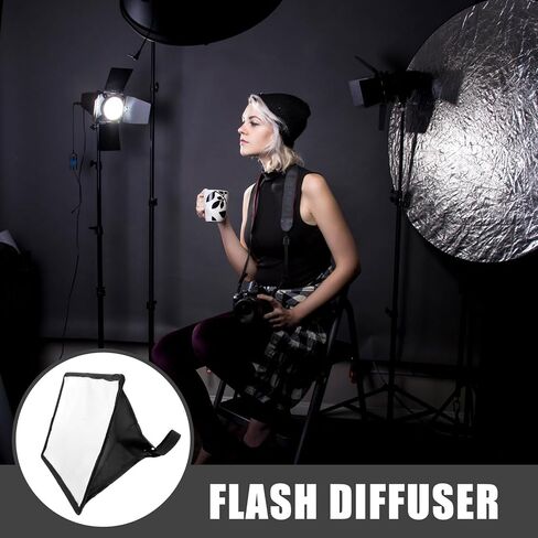 Homoyoyo Portable Camera Softbox Flash Diffuser for Top Flash Light, Dark Textile and Iron Reflector, Easy to Install, Improves Photography Quality for Portrait and Outdoor Use in Kuwait