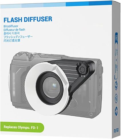 Compact Camera Diffuser for TG7, Front Mount Light Softening Cover with White Diffuser Face for Detail Photos and Routine Photo Use in Kuwait