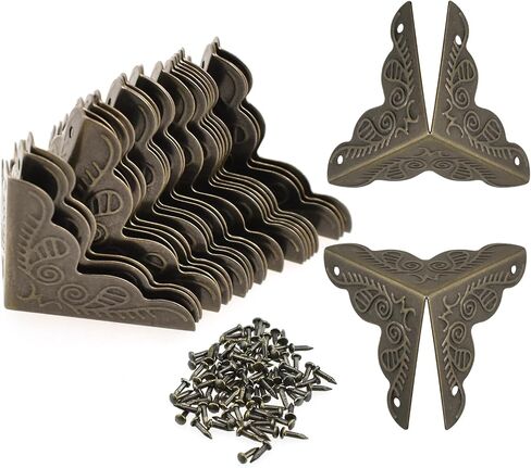 Vintage Edge Guard, 24Pcs Bronze Antique Decorative Corner Guard | Case Tone Box Jewelry Box Corner with Mounting Screws in Kuwait