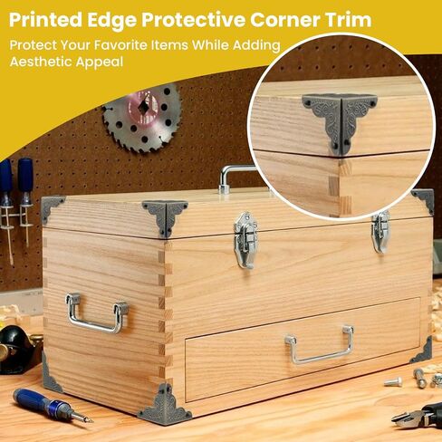 Vintage Edge Guard, 24Pcs Bronze Antique Decorative Corner Guard | Case Tone Box Jewelry Box Corner with Mounting Screws in Kuwait