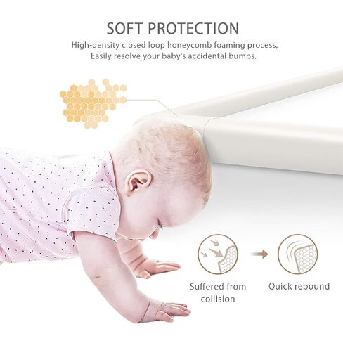Baby Safety Baby Edge & Corner Guards,2M/6.6ft Corner Protectors Furniture Table Edge Protectors L Shape with Strong Adhesive Tape,Colorful Child Protection(Light Brown) in Kuwait