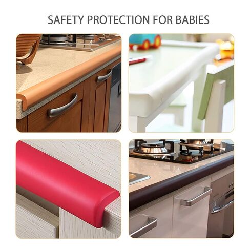 Baby Safety Baby Edge & Corner Guards,2M/6.6ft Corner Protectors Furniture Table Edge Protectors L Shape with Strong Adhesive Tape,Colorful Child Protection(Light Brown) in Kuwait