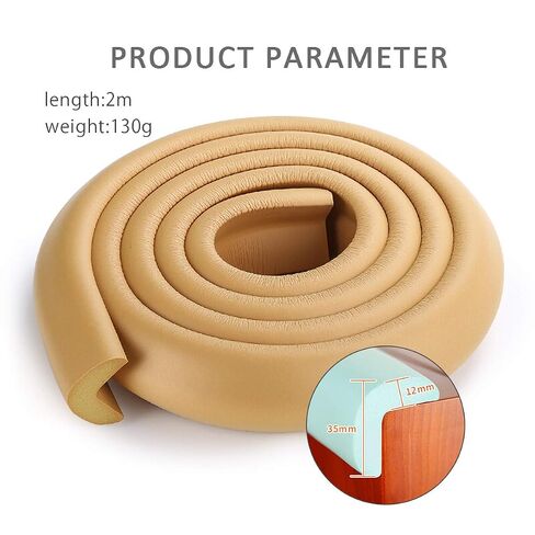 Baby Safety Baby Edge & Corner Guards,2M/6.6ft Corner Protectors Furniture Table Edge Protectors L Shape with Strong Adhesive Tape,Colorful Child Protection(Light Brown) in Kuwait