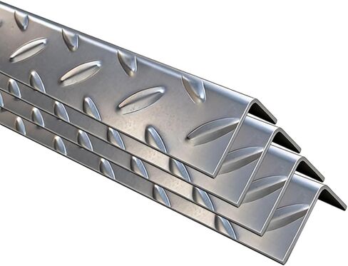 Diamond Plate Angle, Stainless Steel Corner Guard 2 x 2 x 48 inch, Metal Stair Nosing, Wall Trim, Pack of 4(Outside Corner) in Kuwait