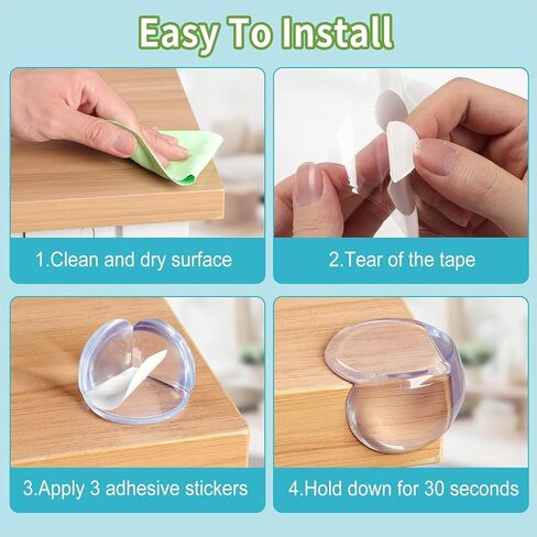 Corner Protector for Baby, Protectors Guards, Furniture Corner Guard & Edge Safety Bumpers - Baby Proof Bumper Cushion - Clear & Transparent (12 Pack) in Kuwait