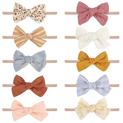Baby Girl Headbands and Bows, Newborn Infant Toddler Nylon Hairbands Hair Accessories in Kuwait