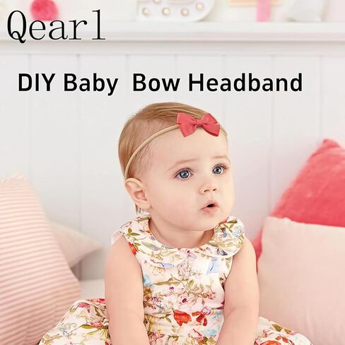Qearl 60 Pack Soft Stretchy DIY Nylon Headbands Hair Bands for Newborns | Bows DIY Accessories for Baby Girls in Kuwait
