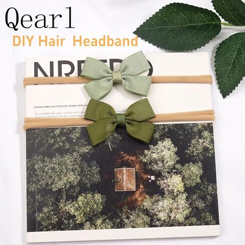 Qearl 60 Pack Soft Stretchy DIY Nylon Headbands Hair Bands for Newborns | Bows DIY Accessories for Baby Girls in Kuwait