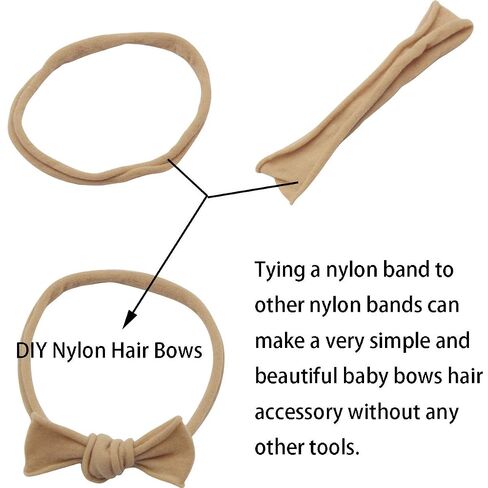 Qearl 60 Pack Soft Stretchy DIY Nylon Headbands Hair Bands for Newborns | Bows DIY Accessories for Baby Girls in Kuwait
