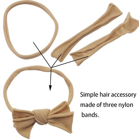 Qearl 60 Pack Soft Stretchy DIY Nylon Headbands Hair Bands for Newborns | Bows DIY Accessories for Baby Girls in Kuwait