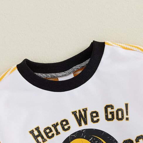Sasaerucure Newborn Baby Boy Football Long Sleeve Romper Sweatshirt Letter Helmet Print Bubble Clothes Fall Outfit in Kuwait