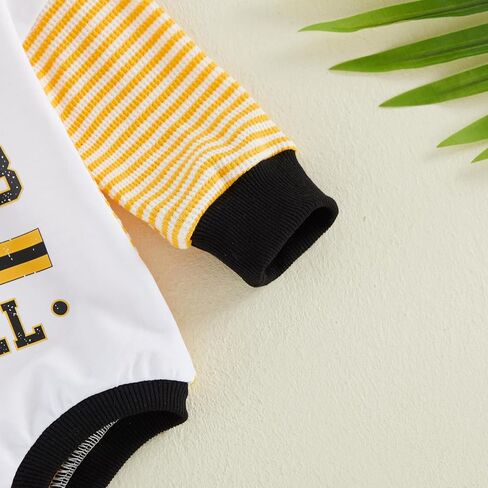 Sasaerucure Newborn Baby Boy Football Long Sleeve Romper Sweatshirt Letter Helmet Print Bubble Clothes Fall Outfit in Kuwait