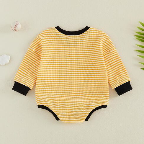 Sasaerucure Newborn Baby Boy Football Long Sleeve Romper Sweatshirt Letter Helmet Print Bubble Clothes Fall Outfit in Kuwait