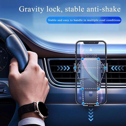 Car Phone Holder for Audi Q7 2025 2026 4L/4M, 360° Adjustable Stable Mount | 1 Piece, 360° Rotation, Drop-Resistant Grip, Anti-Shake Support, Quick Installation, Stable Portrait and Landscape Viewing in Kuwait