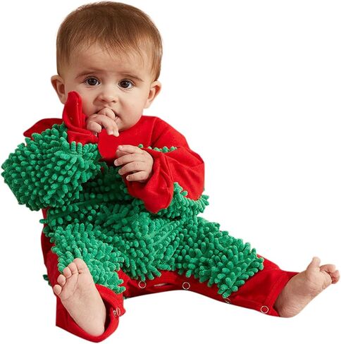 Newborn Baby Boys Girls Long Sleeve Jumpsuit Outerwear Funny Crawling Baby Mop Romper 0-18 Months in Kuwait