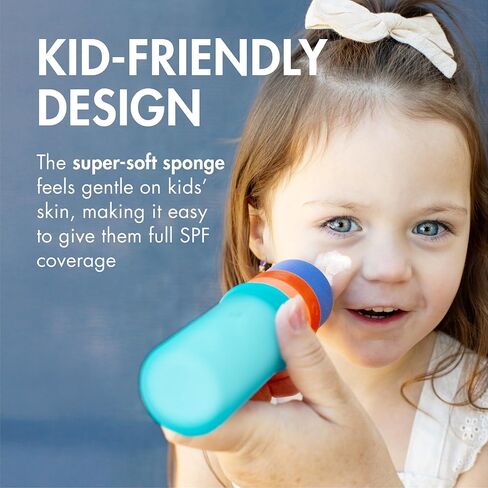Boon Yuvi Sunscreen Applicator for Kids - Refillable and Spill Proof Kids Sunscreen Brush with Soft Foam Sponge - Summer Beach Essentials for Vacation - 3 Oz Travel Size - 1 Count in Kuwait