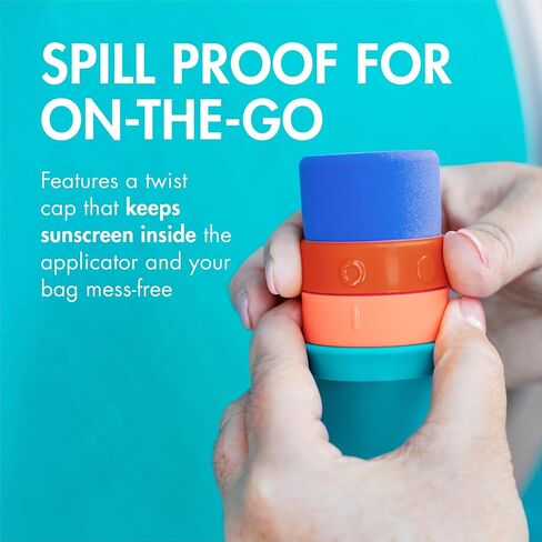 Boon Yuvi Sunscreen Applicator for Kids - Refillable and Spill Proof Kids Sunscreen Brush with Soft Foam Sponge - Summer Beach Essentials for Vacation - 3 Oz Travel Size - 1 Count in Kuwait