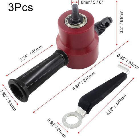 Multipurpose Double Head Sheet Red Nibbler Metal Cutter Hole Saw Drill Attachment Tool For Iron, Stainless Steel, Aluminum, Plastic, Plywood Plate in Kuwait