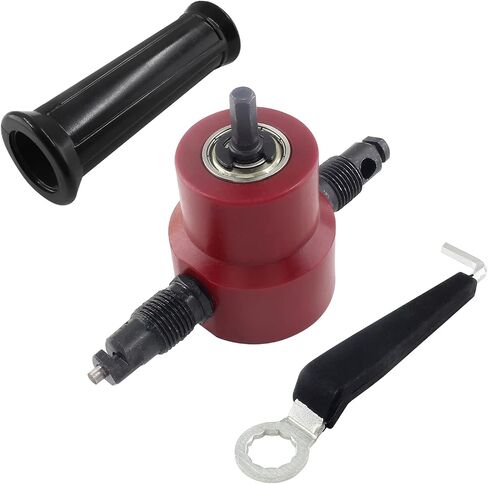 Multipurpose Double Head Sheet Red Nibbler Metal Cutter Hole Saw Drill Attachment Tool For Iron, Stainless Steel, Aluminum, Plastic, Plywood Plate in Kuwait