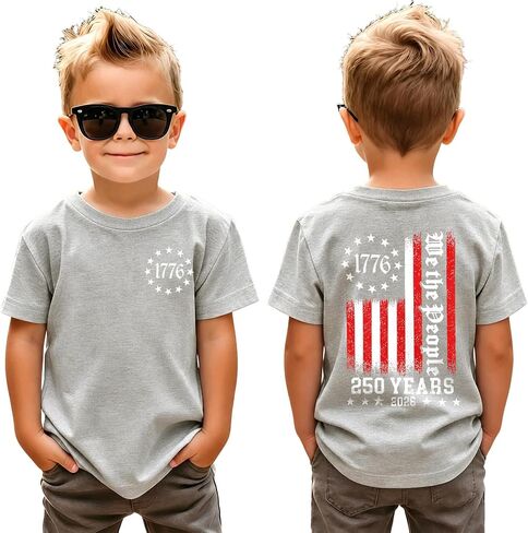 CM C&M WODRO 4th of July Shirt Toddler Boy Girl We The People T Shirt American Flag Tees 250 Years USA Kids Patriotic Shirts in Kuwait