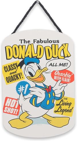 Disney Donald Duck Hanging Wood Wall Decor | The Fabulous Donald Duck Sign for Kids' Bedroom or Movie Room in Kuwait