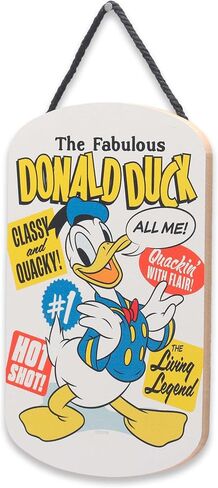 Disney Donald Duck Hanging Wood Wall Decor | The Fabulous Donald Duck Sign for Kids' Bedroom or Movie Room in Kuwait