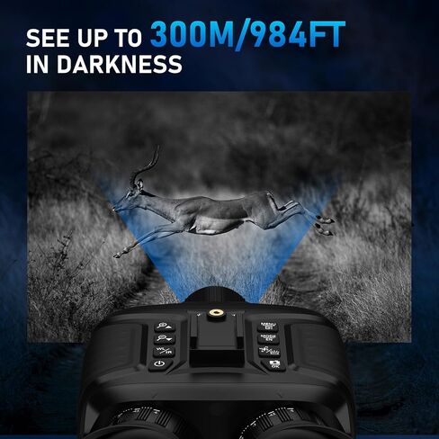 GOYOJO 4K Head-Mounted Night Vision Goggles, Night Vision Binoculars with 4500mAh Rechargeable Battery, 32GB Card Recording Photo & Video for Hunting & Camping in Kuwait