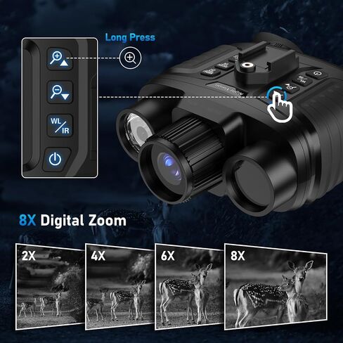 GOYOJO 4K Head-Mounted Night Vision Goggles, Night Vision Binoculars with 4500mAh Rechargeable Battery, 32GB Card Recording Photo & Video for Hunting & Camping in Kuwait