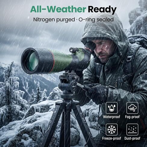 Gosky FalconPro Elite 25-75x85 Spotting Scope for Target Shooting | High Powered Upgrade Spotting Angled Scopes with Phone Adapter & Tripod for Bird Watching, Wildlife Viewing in Kuwait