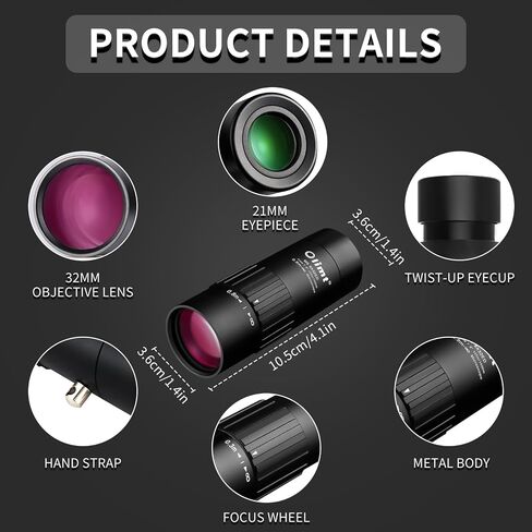 Olimt 8x32 Monocular Telescope Mini Pocket Monocular Compact Monoculars for Adults in Kuwait