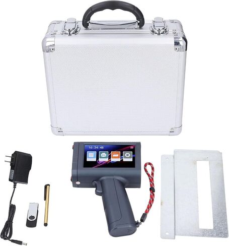 Professional Portable Handheld Inkjet Printer 12.7mm Printing Height 4.3 Inch HD Touch Screen with Quad CPU for Industrial Commercial Labeling ABS Construction Blue in Kuwait
