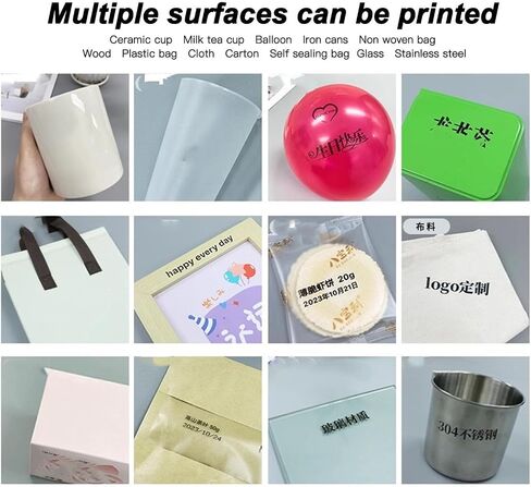 Handheld Inkjet Printer, Fast Drying Portable Mini Coding Machine with Bluetooth for Smartphone, Print on Cloth Wood Glass Bag Cup in Kuwait