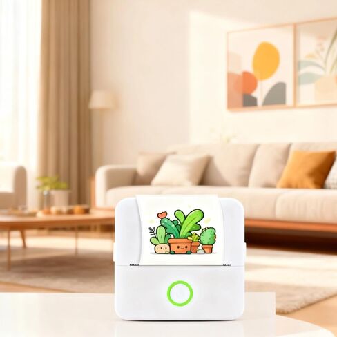 Wireless Thermal Photo Sticker Mini Printer, Portable Inkless Pocket Printer for Students, Includes 4 Rolls Paper, 6 Watercolor Pens, Stickers, White in Kuwait